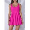 imageB2prity One Piece Swimdress Swimsuits for Women Tummy Control Swim Dress Cute Modest Skirt Bathing Suit Hot Pink