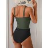 imageB2prity Womens Athletic Tankini Swimsuits Two Piece Adjustable ButtonUp Bathing Suit Full Coverage High Waisted SwimwearArmy Green  Black