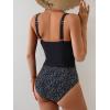 imageB2prity Womens Athletic Tankini Swimsuits Two Piece Adjustable ButtonUp Bathing Suit Full Coverage High Waisted SwimwearBlack  White Spots