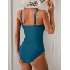 imageB2prity Womens Athletic Tankini Swimsuits Two Piece Adjustable ButtonUp Bathing Suit Full Coverage High Waisted SwimwearBlue
