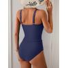 imageB2prity Womens Athletic Tankini Swimsuits Two Piece Adjustable ButtonUp Bathing Suit Full Coverage High Waisted SwimwearNavy Blue