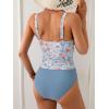 imageB2prity Womens Athletic Tankini Swimsuits Two Piece Adjustable ButtonUp Bathing Suit Full Coverage High Waisted SwimwearOrange Floral