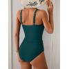 imageB2prity Womens Athletic Tankini Swimsuits Two Piece Adjustable ButtonUp Bathing Suit Full Coverage High Waisted SwimwearPeacock Green