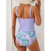imageB2prity Womens Athletic Tankini Swimsuits Two Piece Adjustable ButtonUp Bathing Suit Full Coverage High Waisted SwimwearPurple Leaf