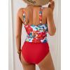 imageB2prity Womens Athletic Tankini Swimsuits Two Piece Adjustable ButtonUp Bathing Suit Full Coverage High Waisted SwimwearRed Floral