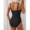 imageB2prity Womens Athletic Tankini Swimsuits Two Piece Adjustable ButtonUp Bathing Suit Full Coverage High Waisted SwimwearRibbed  Black