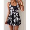 imageB2prity One Piece Swimdress Swimsuits for Women Tummy Control Swim Dress Cute Modest Skirt Bathing SuitBlack White Floral