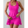 imageB2prity One Piece Swimdress Swimsuits for Women Tummy Control Swim Dress Cute Modest Skirt Bathing SuitHot Pink