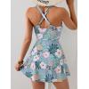 imageB2prity One Piece Swimdress Swimsuits for Women Tummy Control Swim Dress Cute Modest Skirt Bathing SuitLight Green Floral