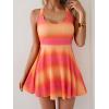 imageB2prity One Piece Swimdress Swimsuits for Women Tummy Control Swim Dress Cute Modest Skirt Bathing SuitOrange Tie Dye