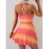 imageB2prity One Piece Swimdress Swimsuits for Women Tummy Control Swim Dress Cute Modest Skirt Bathing SuitOrange Tie Dye