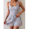imageB2prity One Piece Swimdress Swimsuits for Women Tummy Control Swim Dress Cute Modest Skirt Bathing SuitOrange floral Printed