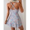 imageB2prity One Piece Swimdress Swimsuits for Women Tummy Control Swim Dress Cute Modest Skirt Bathing SuitOrange floral Printed