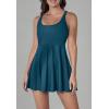imageB2prity One Piece Swimdress Swimsuits for Women Tummy Control Swim Dress Cute Modest Skirt Bathing SuitPeacock Blue