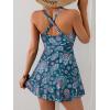 imageB2prity One Piece Swimdress Swimsuits for Women Tummy Control Swim Dress Cute Modest Skirt Bathing SuitPeacock Green Print