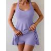 imageB2prity One Piece Swimdress Swimsuits for Women Tummy Control Swim Dress Cute Modest Skirt Bathing SuitPurple