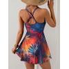 imageB2prity One Piece Swimdress Swimsuits for Women Tummy Control Swim Dress Cute Modest Skirt Bathing SuitPurple Black Print