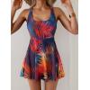 imageB2prity One Piece Swimdress Swimsuits for Women Tummy Control Swim Dress Cute Modest Skirt Bathing SuitPurple Black Print