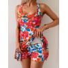 imageB2prity One Piece Swimdress Swimsuits for Women Tummy Control Swim Dress Cute Modest Skirt Bathing SuitRed Floral