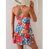 imageB2prity One Piece Swimdress Swimsuits for Women Tummy Control Swim Dress Cute Modest Skirt Bathing SuitRed Floral