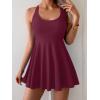 imageB2prity One Piece Swimdress Swimsuits for Women Tummy Control Swim Dress Cute Modest Skirt Bathing SuitWine Red