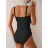 imageB2prity One Piece Swimsuit for Women Tummy Control Ruched Bathing Suit V Neck Push Up Swim SuitBlack