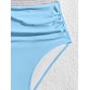 imageB2prity One Piece Swimsuit for Women Tummy Control V Neck Bathing Suit Color Block High Waisted Cutout SwimwearLight Blue