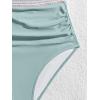 imageB2prity One Piece Swimsuit for Women Tummy Control V Neck Bathing Suit Color Block High Waisted Cutout SwimwearLight Green