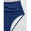 imageB2prity One Piece Swimsuit for Women Tummy Control V Neck Bathing Suit Color Block High Waisted Cutout SwimwearNavy Blue