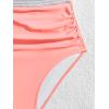 imageB2prity One Piece Swimsuit for Women Tummy Control V Neck Bathing Suit Color Block High Waisted Cutout SwimwearPink