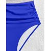 imageB2prity One Piece Swimsuit for Women Tummy Control V Neck Bathing Suit Color Block High Waisted Cutout SwimwearRoyal Blue