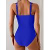 imageB2prity One Piece Swimsuit for Women Tummy Control V Neck Bathing Suit Ruched Slimming Swim Suit Push Up SwimwearRoyal Blue