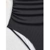 imageB2prity One Piece Swimsuit for Women Tummy Control V Neck Bathing Suit Slimming Ruched Swim Suit Cutout SwimwearBlack Ribbed