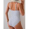 imageB2prity One Piece Swimsuit for Women Tummy Control V Neck Bathing Suit Slimming Ruched Swim Suit Cutout SwimwearBlack White Polka Dot