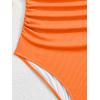 imageB2prity One Piece Swimsuit for Women Tummy Control V Neck Bathing Suit Slimming Ruched Swim Suit Cutout SwimwearRibbedneon Orange