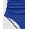 imageB2prity One Piece Swimsuit for Women Tummy Control V Neck Bathing Suit Slimming Ruched Swim Suit Cutout SwimwearRibbedroyal Blue