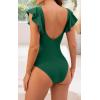 imageB2prity Womens One Piece Swimsuit Ruffle Cutout Bathing Suits Slimming Tummy Control V Neck Wrap SwimwearDark Green