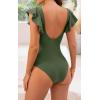 imageB2prity Womens One Piece Swimsuit Ruffle Cutout Bathing Suits Slimming Tummy Control V Neck Wrap SwimwearGreen