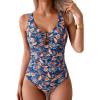 Navy Blue Brown Print