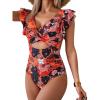 Black Red Floral