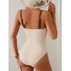imageB2prity One Piece Swimsuit for Women Cutout Monokini Color Block Bathing Suit Ruched Sexy SwimwearBrown Beige