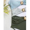 imageB2prity One Piece Swimsuit for Women Cutout Monokini Color Block Bathing Suit Ruched Sexy SwimwearGreen Color Blocka