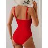 imageB2prity One Piece Swimsuit for Women Cutout Monokini Color Block Bathing Suit Ruched Sexy SwimwearRed