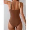 imageB2prity One Piece Swimsuit for Women Tummy Control Ruched Bathing Suit V Neck Cutout SwimwearColor Block 08