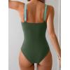 imageB2prity One Piece Swimsuit for Women Tummy Control Ruched Bathing Suit V Neck Cutout SwimwearColor Block 09