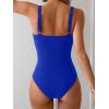 imageB2prity One Piece Swimsuit for Women Tummy Control Ruched Bathing Suit V Neck Cutout SwimwearRoyal Blue