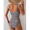 imageB2prity Womens One Piece Swimsuit Tummy Control Slimming Bathing Suit High Waisted Ruched Swim Suit Color Block SwimwearBlack Labyrinth Print