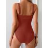 imageB2prity Womens One Piece Swimsuit Tummy Control Slimming Bathing Suit High Waisted Ruched Swim Suit Color Block SwimwearMecca Orange