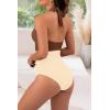 imageB2prity Womens Slimming One Piece Swimsuits Tummy Control Bathing Suit Halter Swimwear for Big Busted Curvy WomanBrown  Beige