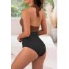 imageB2prity Womens Slimming One Piece Swimsuits Tummy Control Bathing Suit Halter Swimwear for Big Busted Curvy WomanBrown  Black